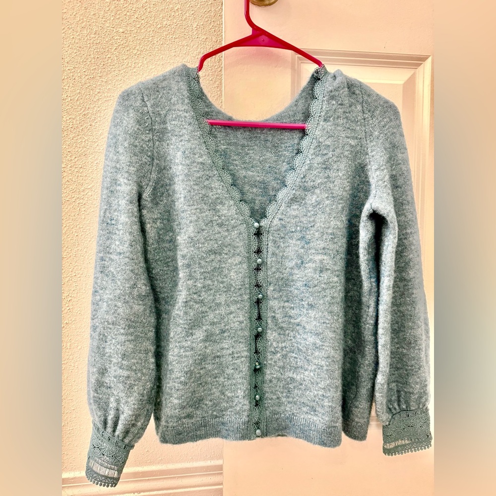 Sezane Gilet Melina Cardigan Sauge - Size XXS